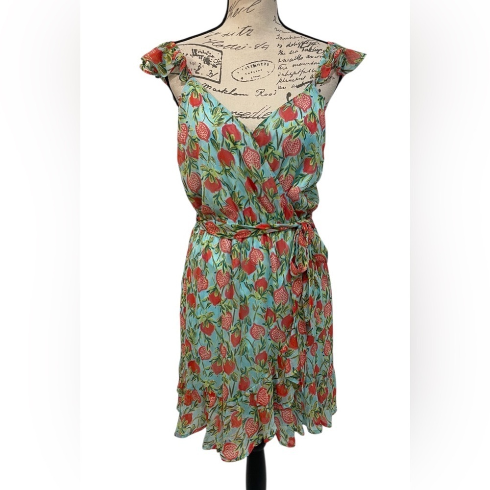 LC Lauren Conrad Pomegranate Print Wrap Dress | Size M